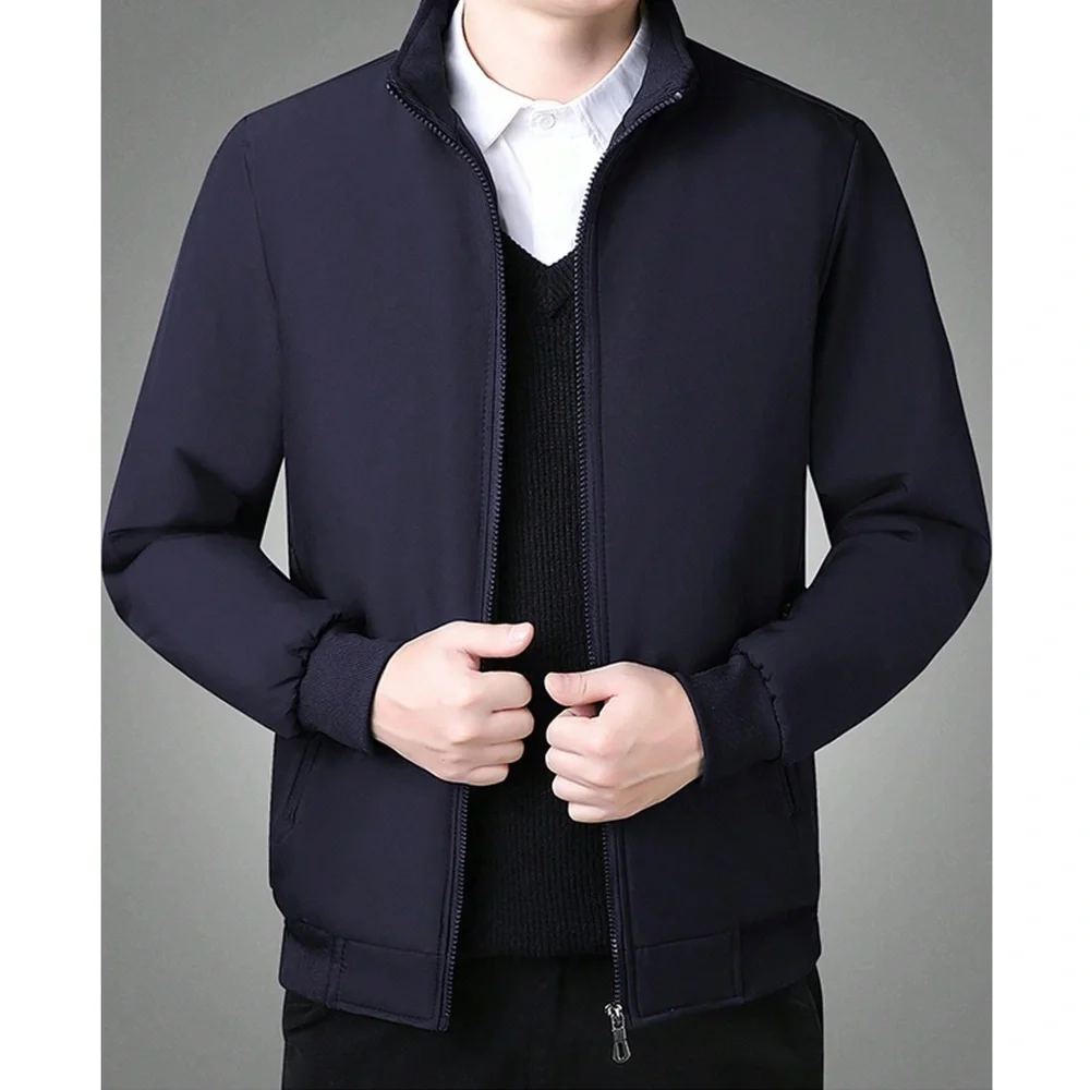 Classic Men’s Quilted Lined Pockets Zip up Jacket - Picture 5 of 6
